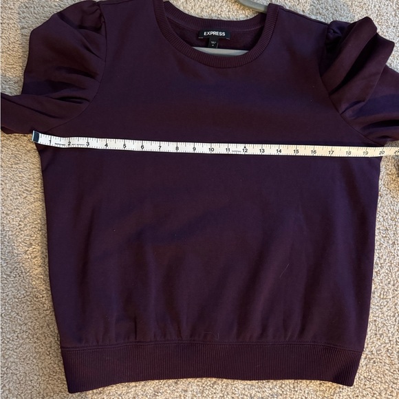 Express Women's Purple Puff Sleeve Top - Picture 3 of 3